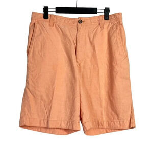 IZOD Luxury Sport Shorts Mens 32 Flat Front Pockets Belt Loops Orange